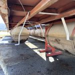 諏訪湖のいかだフロート交換